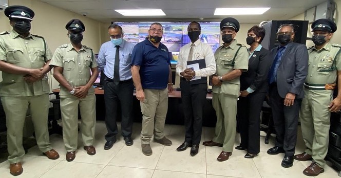 Minister Hinds inspects Closed Circuit Television (CCTV) System at the Maximum Security Prison on June 01, 2022