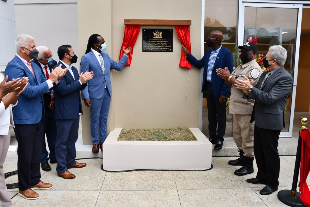 Minister Hinds at the opening of the new St. Clair Police Station on Friday 08 July, 2022.