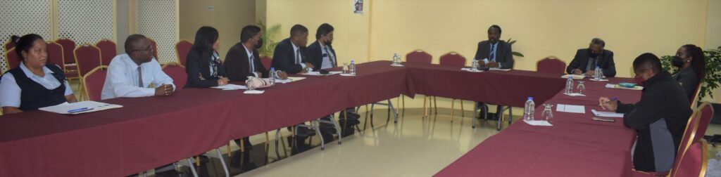 Minister Hinds meets with Immigration Officers on July 22, 2022.
