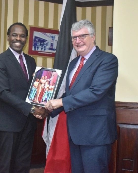Minister Hinds meets with French Ambassador on August 12, 2022.