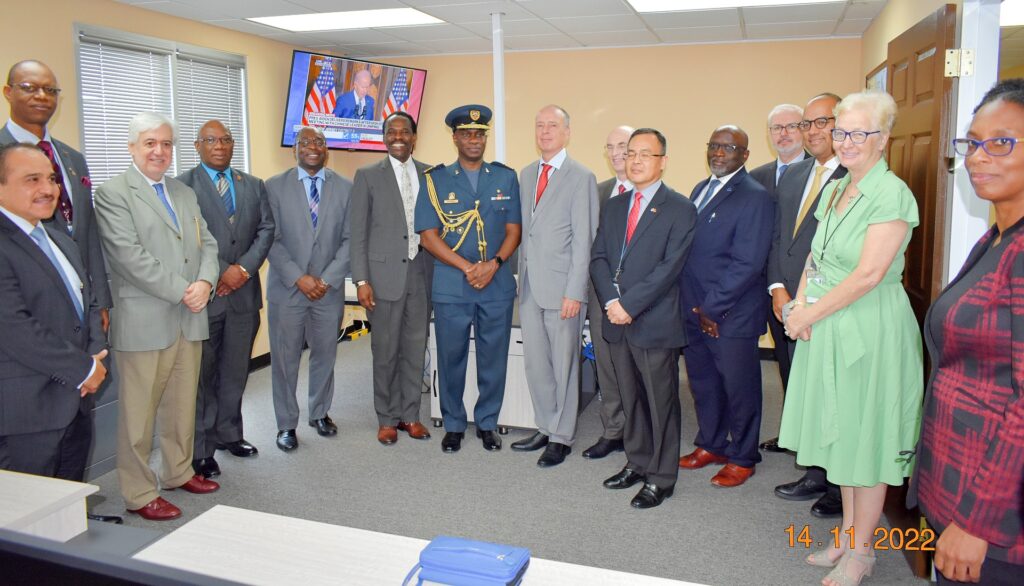 Minister Hinds attends the launch of the CARICOM Crime Gun Intelligence Unit (CGIU) on November 14, 2022 at the Headquarters of the CARICOM Implementation Agency for Crime and Security (IMPACS).